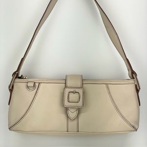 Vintage Y2K Small Neutral Leather Shoulder Purse